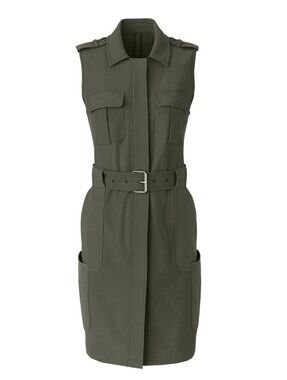 Olivia Palermo Chelsea28 Long Military Olive Green Vest/ Dress, Sz XS